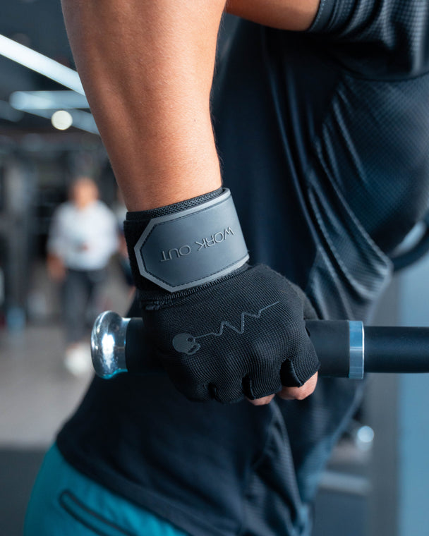 GUANTES CON MUÑEQUERA NEGRO - hombre
